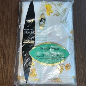 NOS 2 Vintage JC Penney Nation-Wide pillowcases 100% cotton floral cottage core